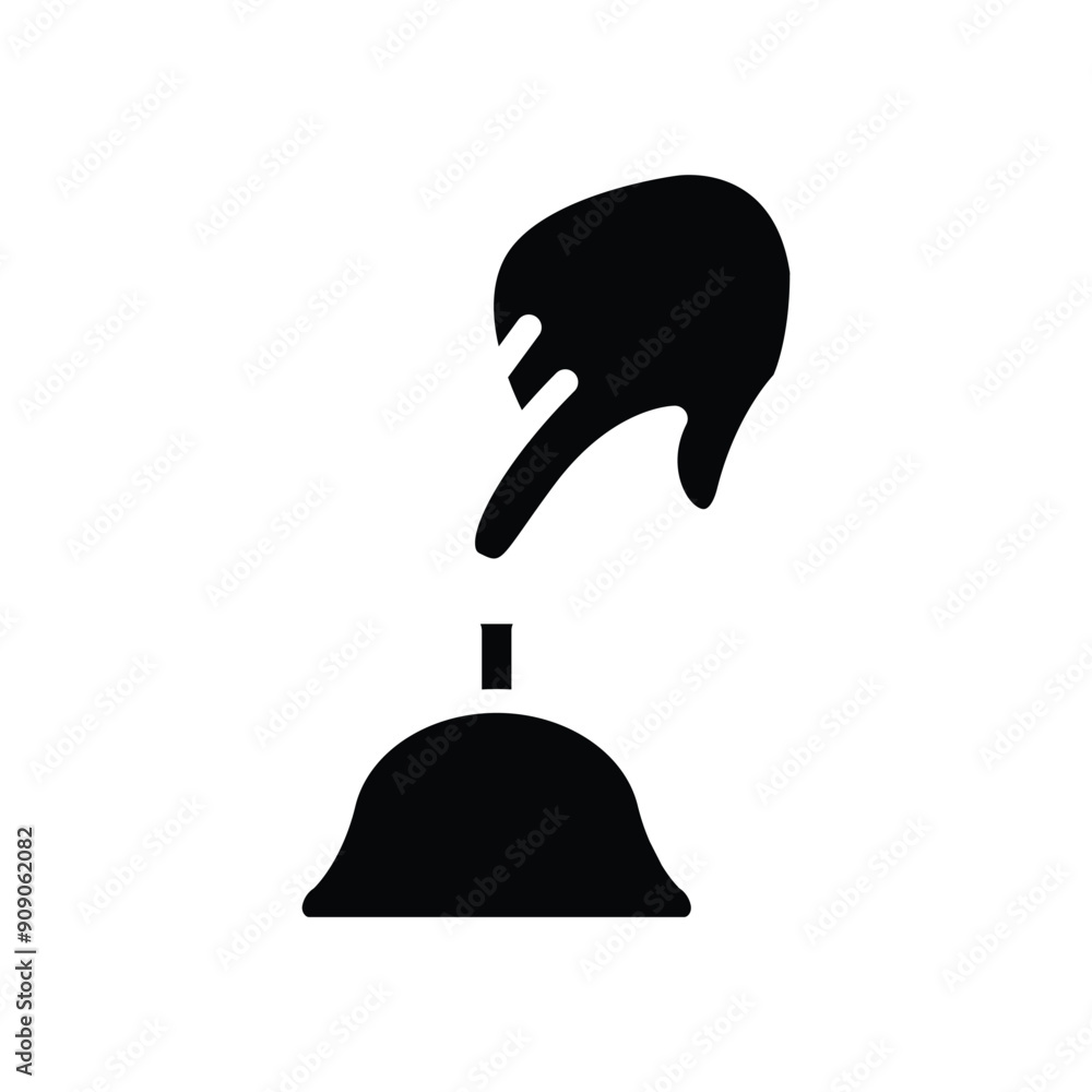 Poster hand pushing bell solid icon vector design good for web or mobile app
