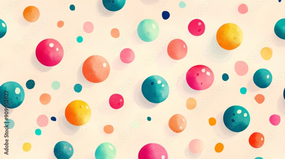 Poster abstract colorful pattern with circles of various sizes