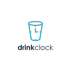 drink clock simple sleek creative geometric modern logo design