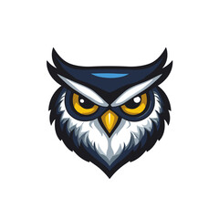 Fototapeta premium Owl vector mascot logo design with modern illustration concept style for badge, emblem and tshirt printing. Owl illustration for sport and esport team logotype. Owl sticker