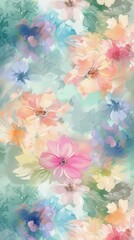Obraz premium A beautiful arrangement of soft pastel flowers creates a gentle and soothing atmosphere with vibrant colors and delicate details