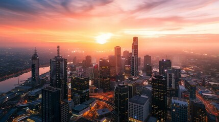 Obraz premium Cityscape at Sunset