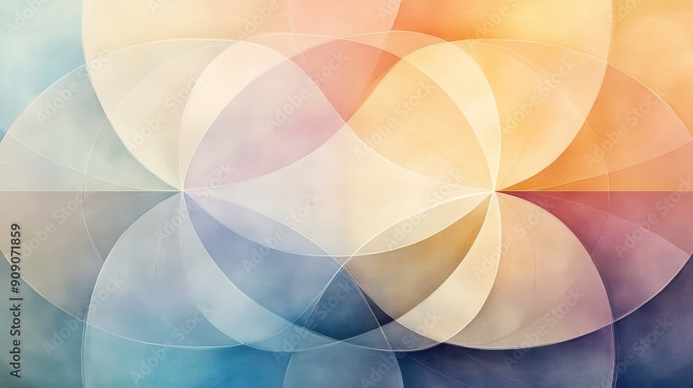 Poster abstract background with overlapping circles in pastel colors. perfect for modern and minimalist des
