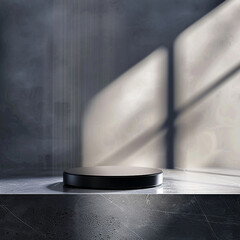 interior of a modern house with close up product display podium