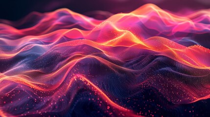 Dynamic wave pattern with flowing lines and vibrant colors