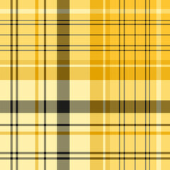 Seamless pattern in unique yellow and black colors for plaid, fabric, textile, clothes, tablecloth and other things. Vector image.