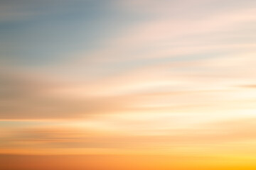 Beautiful , luxury soft gradient orange gold clouds and sunlight on the blue sky perfect for the background, take in everning,Twilight, Large size, high definition landscape photo