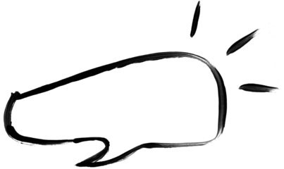 Watercolor brush style sketch drawing. Black speech bubble or text box on white background and isolated