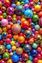 Fototapeta premium Vibrant 3D colorful spheres background with playful geometric design