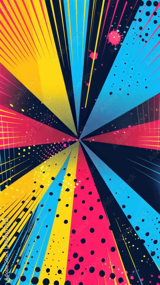 Poster dynamic background with energetic lines converging from the edges, creating a striking visual impact