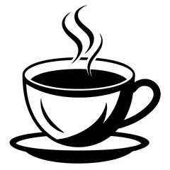 tea cup plate   Silhouette Vector illustration 