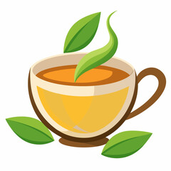  tea in a cup color  Vector illustration 