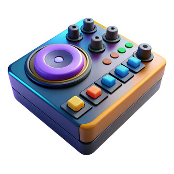 dj mixer cartoon 3d rendering 