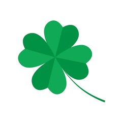 Emerald four leaf clover. Vector illustration