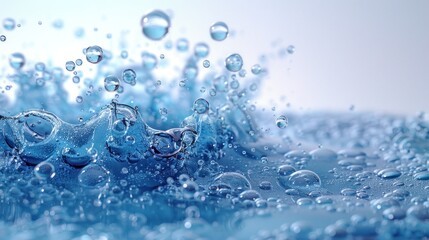 Dynamic water droplets collide, creating mesmerizing splashes and ripples