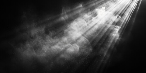 Futuristic Black and White Background with Rays