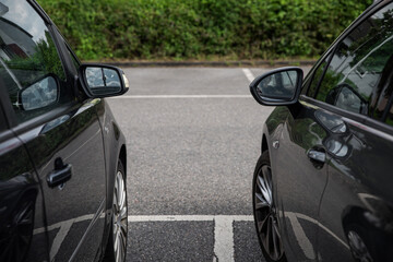 parking cars markings reflection varnish metallic paint