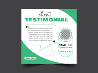 Simple Creative Client Testimonial Template Layout Design.