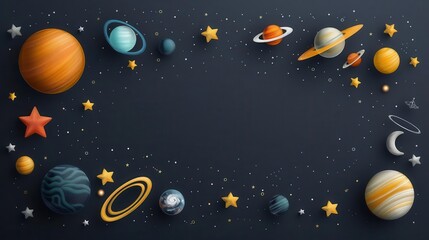 Cosmic doodle art with stars, planets, and galaxies, a dreamy and otherworldly atmosphere