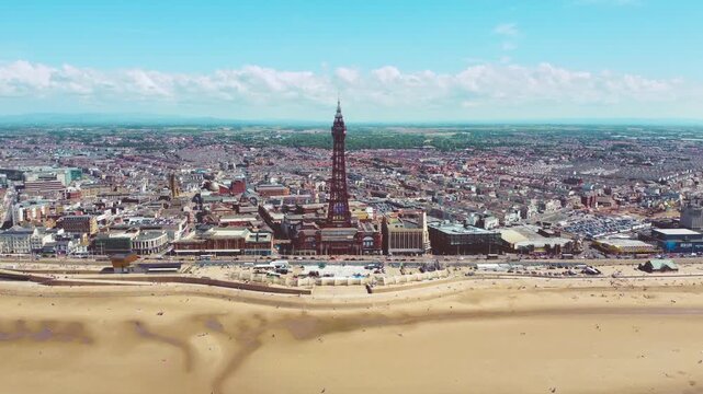 A stunning view of the town of Blackpool in the west of England