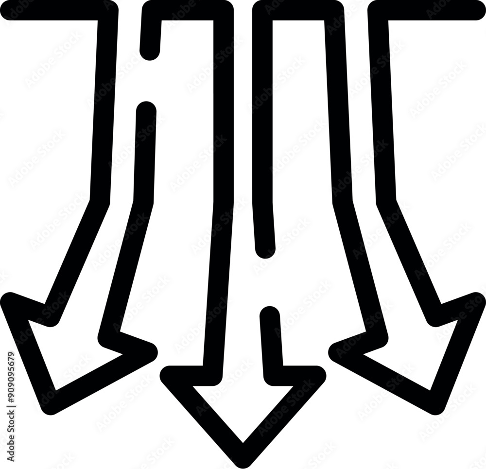 Aufkleber three arrows pointing to the center of a target representing focus and concentration