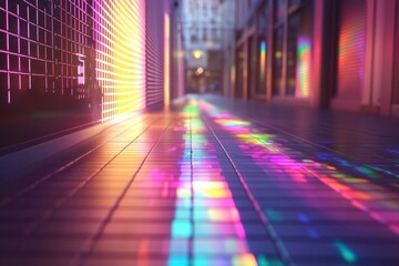Obraz premium Futuristic 3D Holographic Grid Technology Concept for Innovation and Visualization