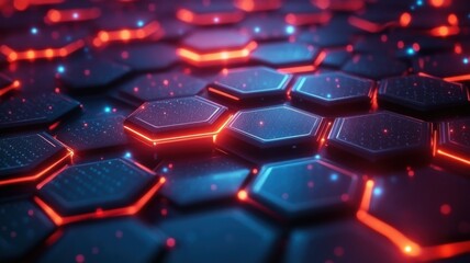Obraz premium Abstract background hexagon pattern with glowing lights