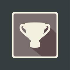 Trophy cup flat vector icon