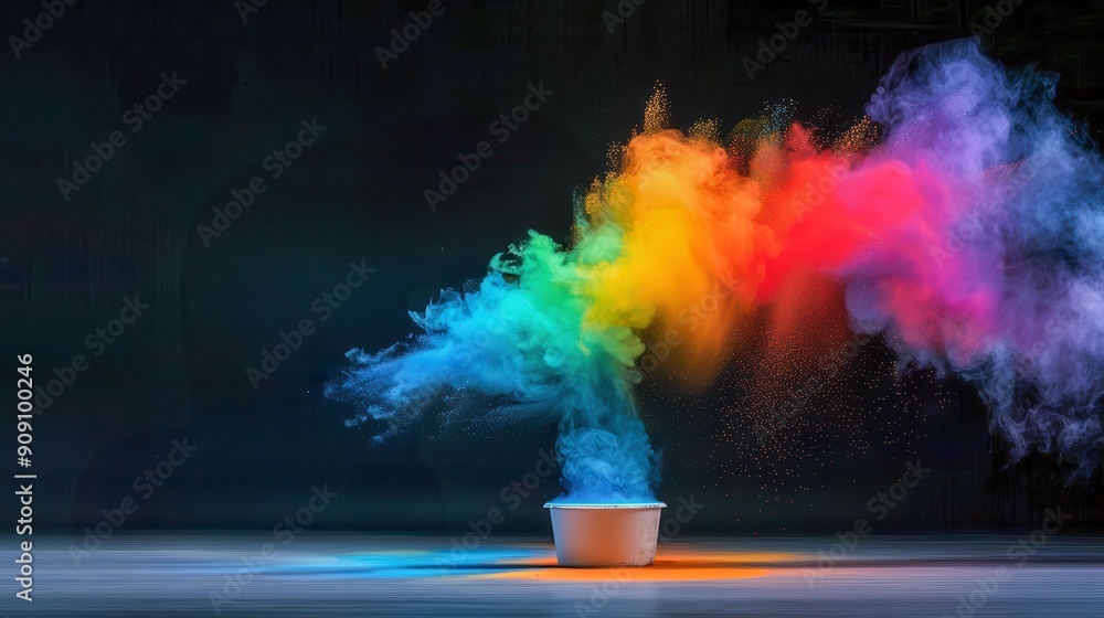 Sticker Rainbow Explosion Color Smoke