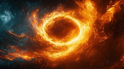 Obraz premium An abstract background featuring a ring of fire, conveying energy and intensity