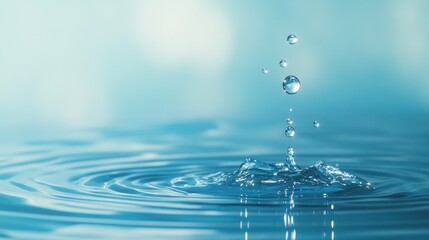 Water Droplet Splashing and Creating Ripples