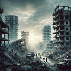 the aftermath of war, designed to evoke strong emotions and tell a powerful story.