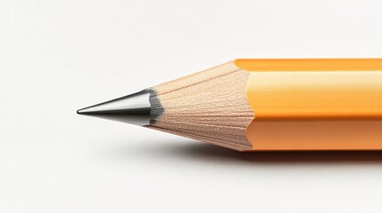 Obraz premium Detailed pencil with a sharpened tip, depicted against a plain background, emphasizing its utility and simplicity.
