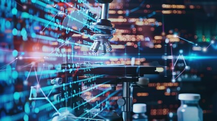 Multiple exposure of scientific equipment and data.