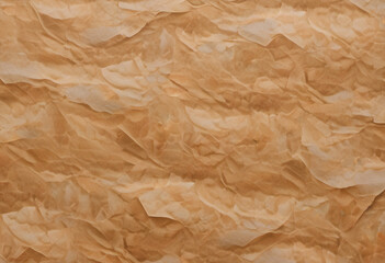 Obraz premium A textured background featuring crumpled, wrinkled paper in warm beige tones. The surface has a natural, organic feel, ideal for artistic or design purposes.