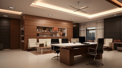 Spacious Office with Modern Desks and Natural Light