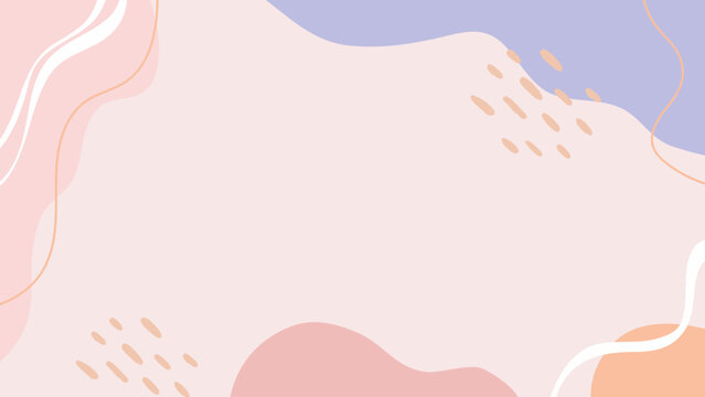 Abstract background. Hand drawing various shapes and doodle objects. Trendy modern contemporary vector illustration. Every background is isolated. Pastel color
