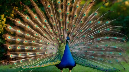 Beautiful Peacock Stock Photos. A beautiful peacock is a symbol of elegance and grace, renowned for its stunning iridescent feathers that display a vibrant array of colours. © Thy