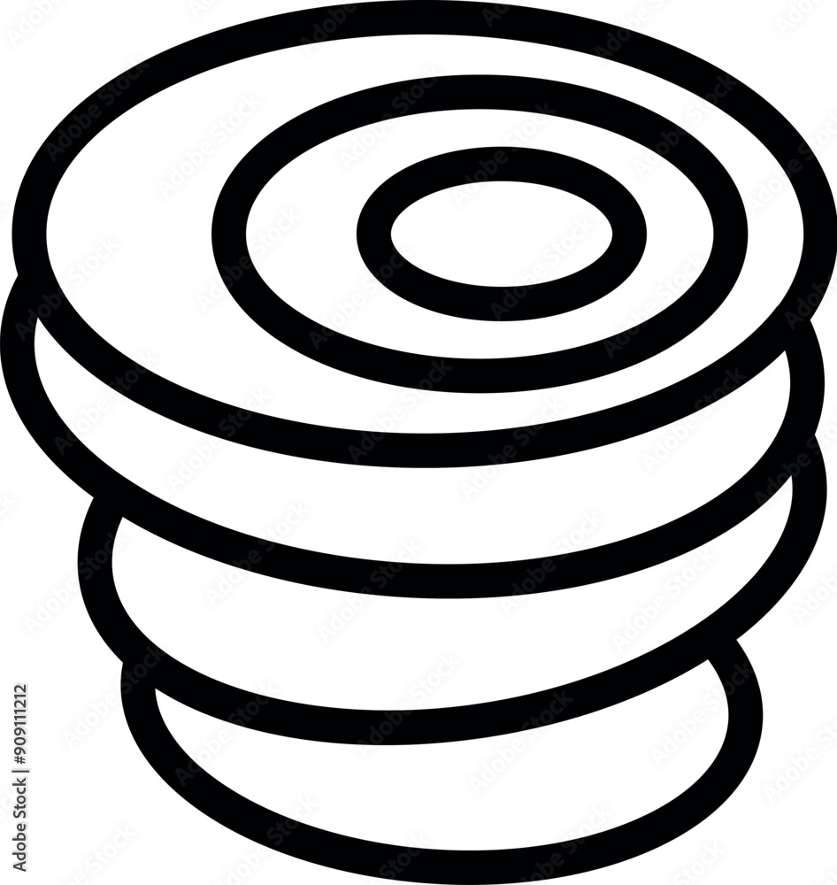 Poster abstract line art of a spiral spring expanding upwards creating a series of concentric circles