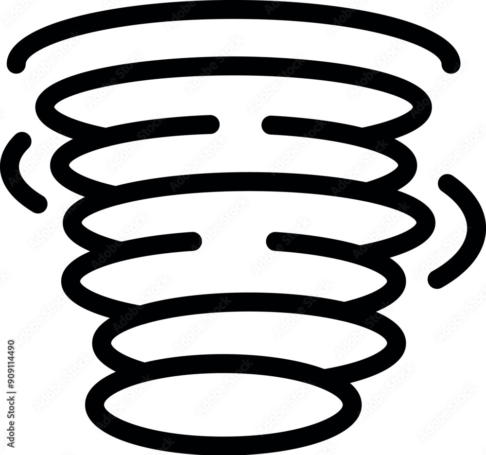 Poster icon of a destructive tornado is rotating and causing damage