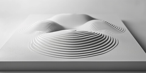 White wavy parametric surface forming abstract topography background