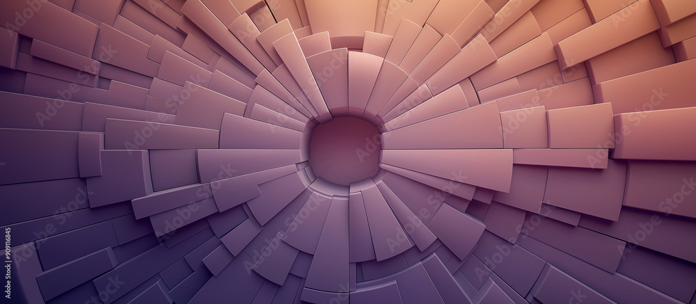 Poster Purple tiles are forming a circular pattern with a hole in the center