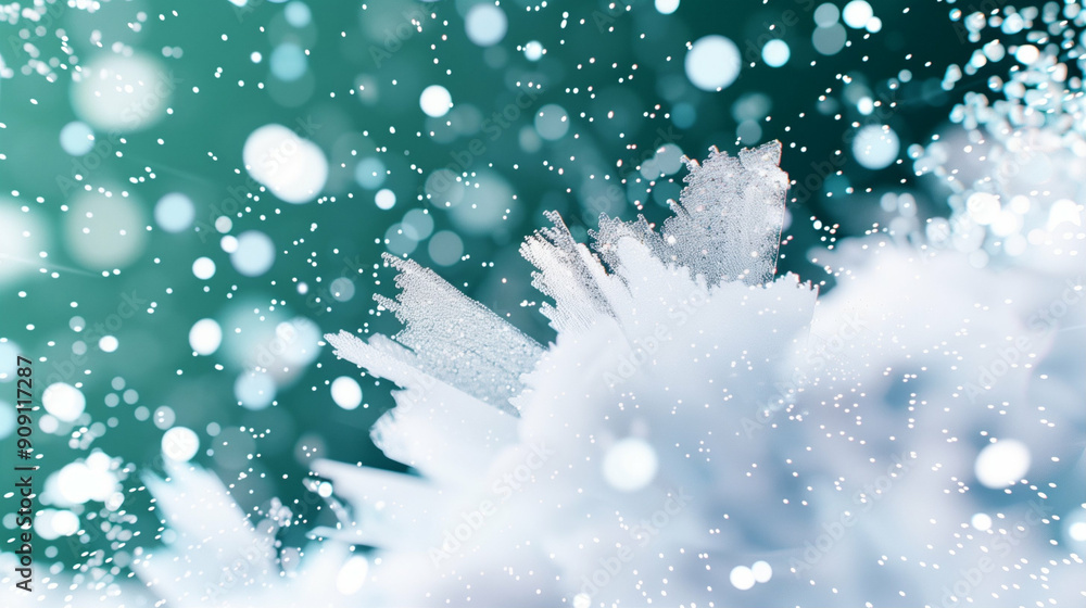 Aufkleber ice crystals and winter decorations sparkling in the frosted air. beautiful ice crystals forming uni