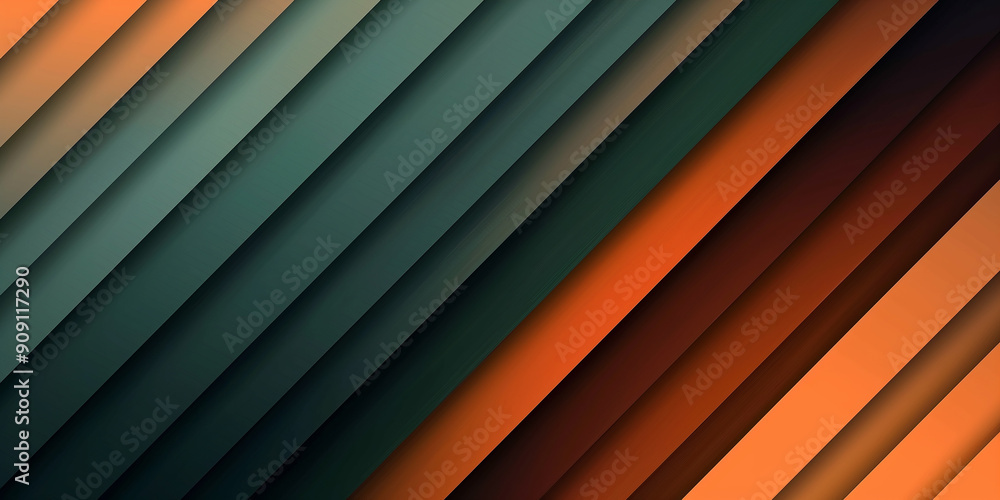 Poster abstract background with diagonal stripes forming a gradient from orange to dark green