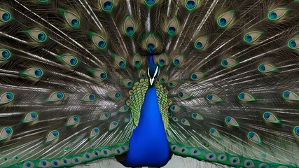 Majestic Beautiful Peacock Photos. A beautiful peacock is a symbol of elegance and grace, renowned for its stunning iridescent feathers that display a vibrant array of colours.  © Thy