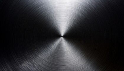 Abstract Radial Brushed Stainless Steel Surface: Modern Minimalist Industrial Design Element. Sleek Metallic Texture for High-End Product Backgrounds, Showcasing Quality and Precision in 4K Ultra HD W