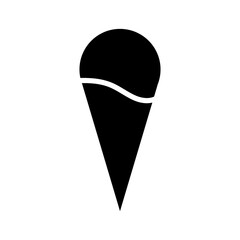 Illustration showing a black ice cream icon on a white background