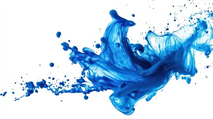 Fototapeta premium Sharp image of a blue ink splash on a white background