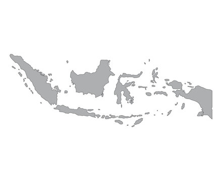Indonesia detailed map shape, Flat web graphic concept icon symbol vector illustration