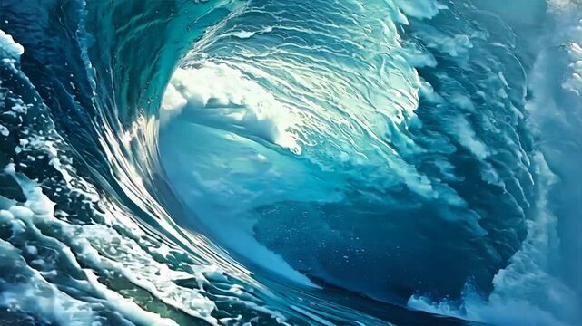 giant wave captured mid-crash, representing the unstoppable power of the ocean